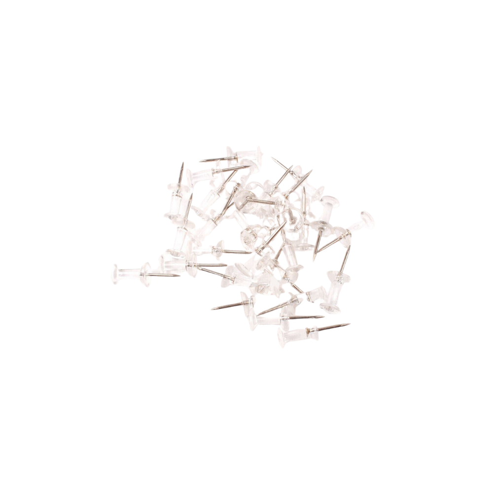 PIN MAE CON CABEZA PLÁSTICA TRANSPARENTE CON PUNTA DE METAL BLISTER CON 100 PIEZAS PP-100BT