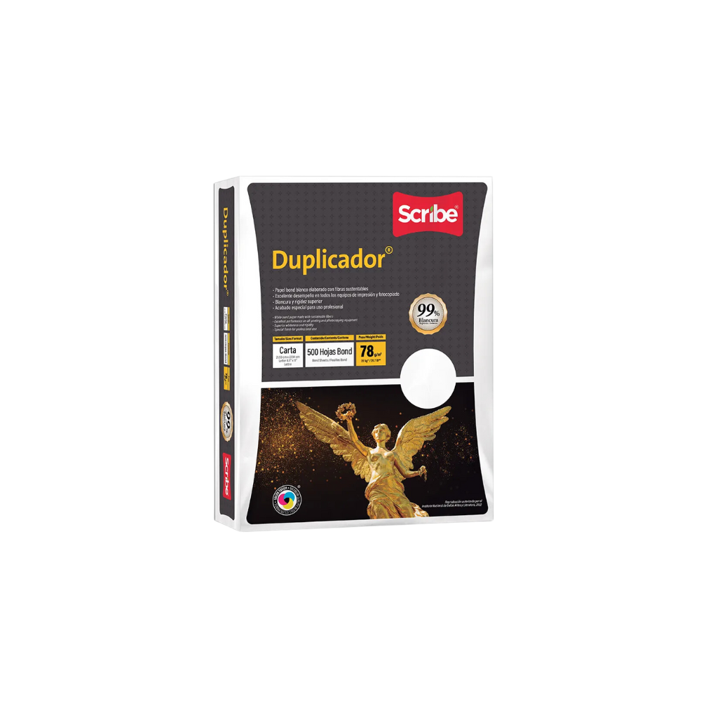 CAJA DE PAPEL BOND BLANCO SCRIBE DUPLICADOR CARTA 5000 HOJAS 78GR 10000005236