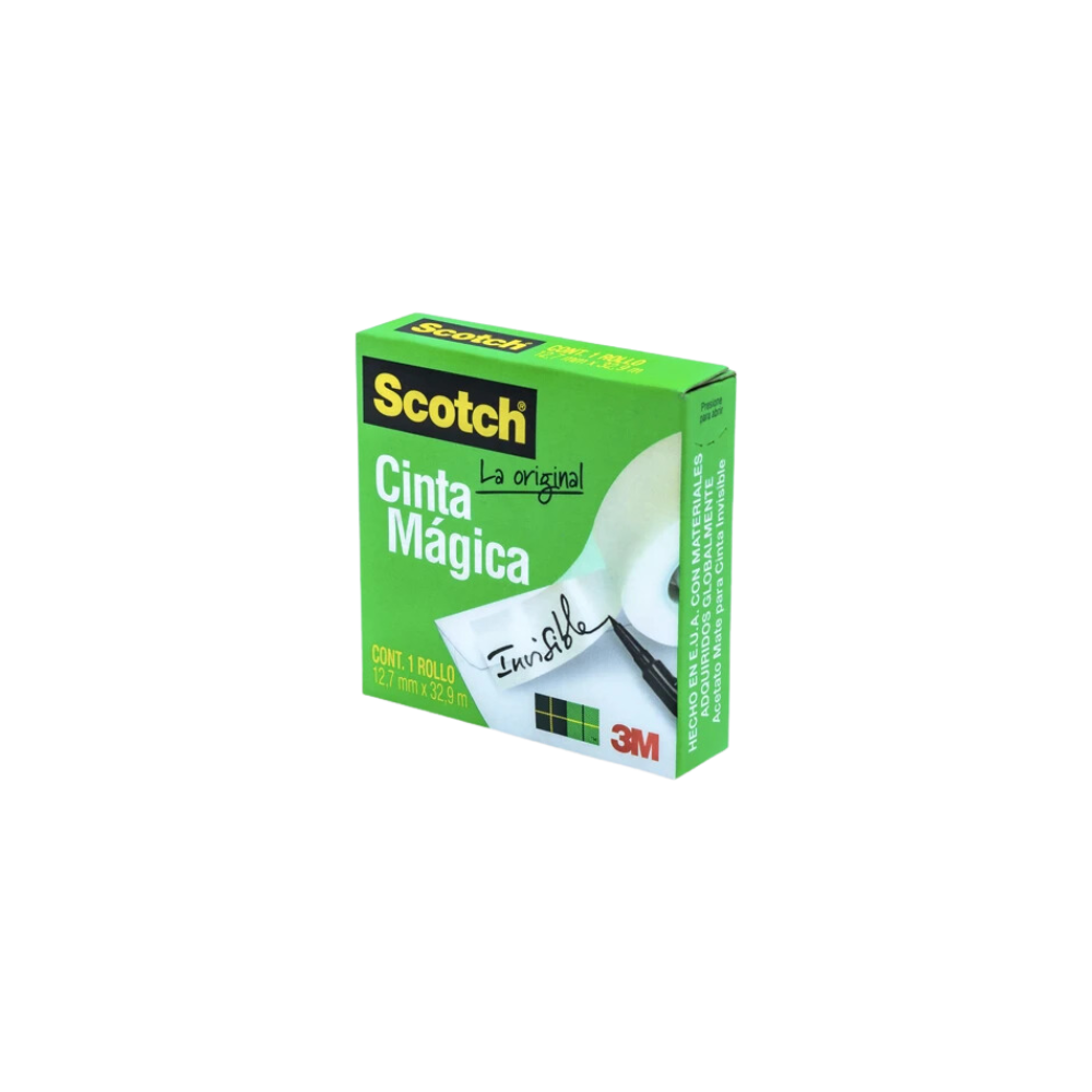 CINTA ADHESIVA MÁGICA MARCA SCOTCH MEDIDAS 12MM X 33M 1 PIEZA MC900173832