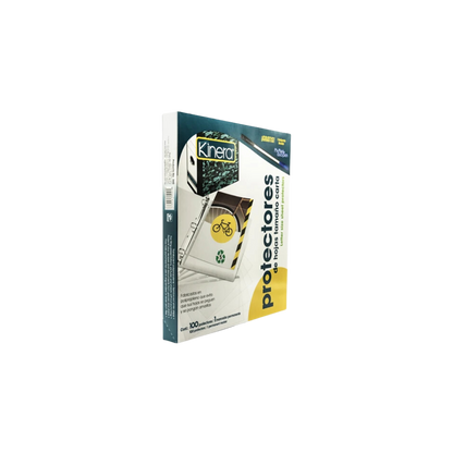 PROTECTOR DE HOJAS KINERA TAMAÑO CARTA CON 5 PERFORACIONES TRASLÚCIDO PAQUETE CON 100 PIEZAS