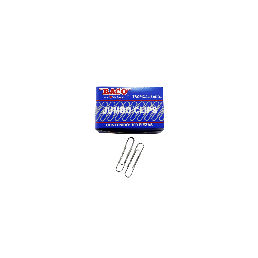 CLIP TROPICALIZADO JUMBO BACO CAJA CON 100 CLIPS PTCLB0006