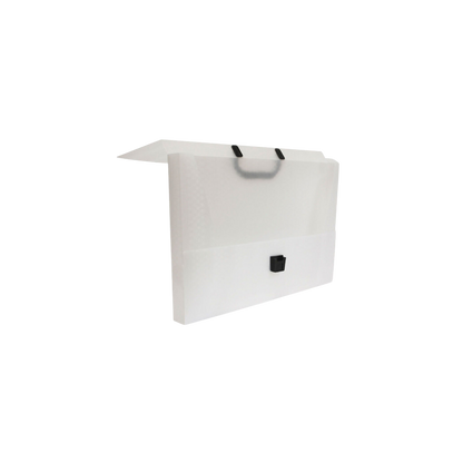 PORTALIBROS BLANCO POLIPROPILENO CON AGARRADERA Y BROCHE TAMAÑO OFICIO OXFORD 1 PIEZA  F915B