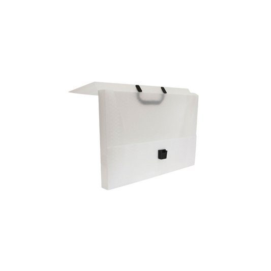 PORTALIBROS BLANCO POLIPROPILENO CON AGARRADERA Y BROCHE TAMAÑO OFICIO OXFORD 1 PIEZA  F915B