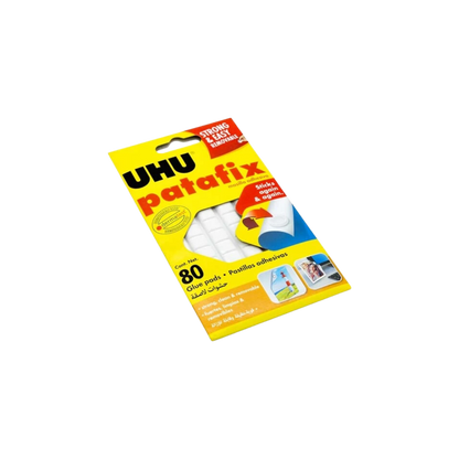 CUADROS ADHESIVOS REUSABLES MARCA UHU BLANCOS 80 PASTILLAS POR PAQUETE 9U 39125