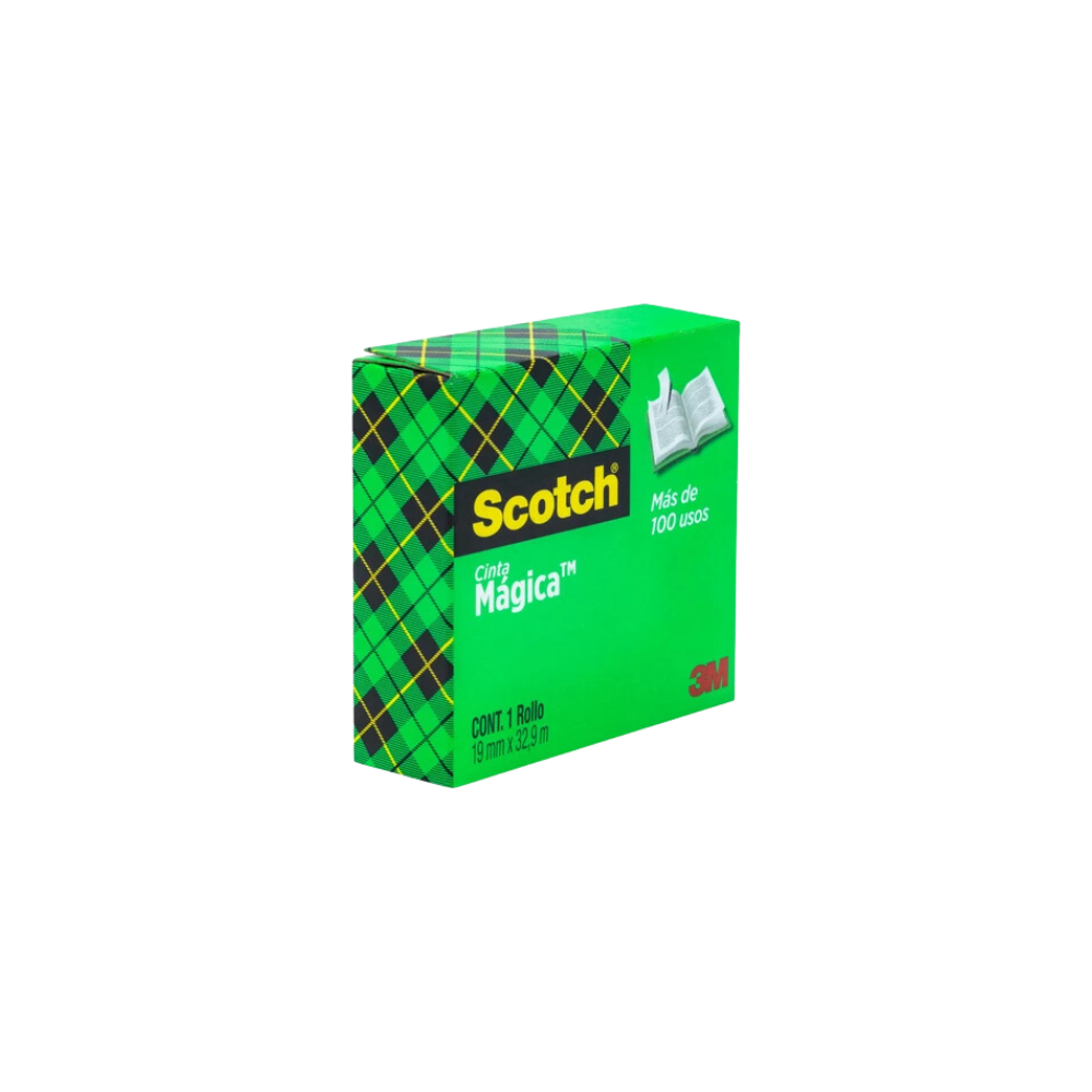 CINTA ADHESIVA MÁGICA MARCA SCOTCH MEDIDAS 18MM X 33M 1 PIEZA 70016077003