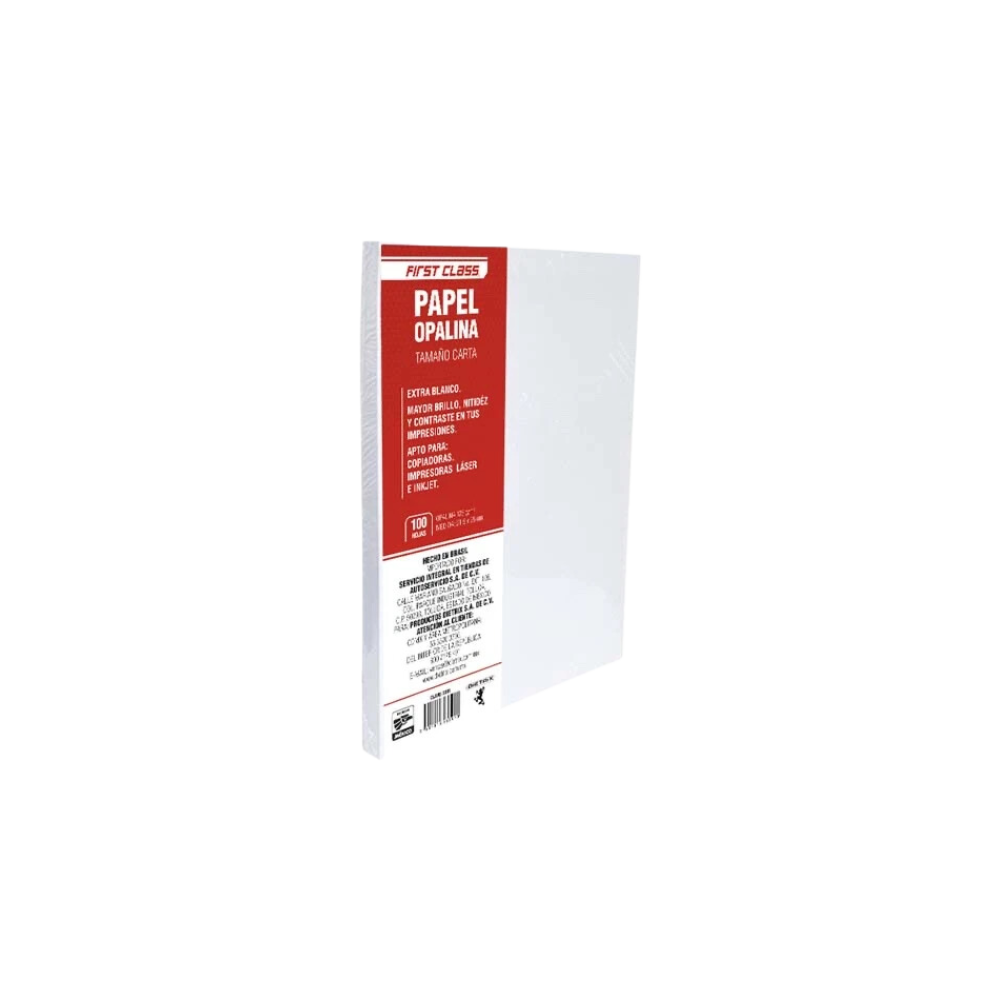 PAPEL OPALINA BLANCO CARTA FIRST CLASS (DIETRIX) 125GR RESMA CON 100 HOJAS 3391
