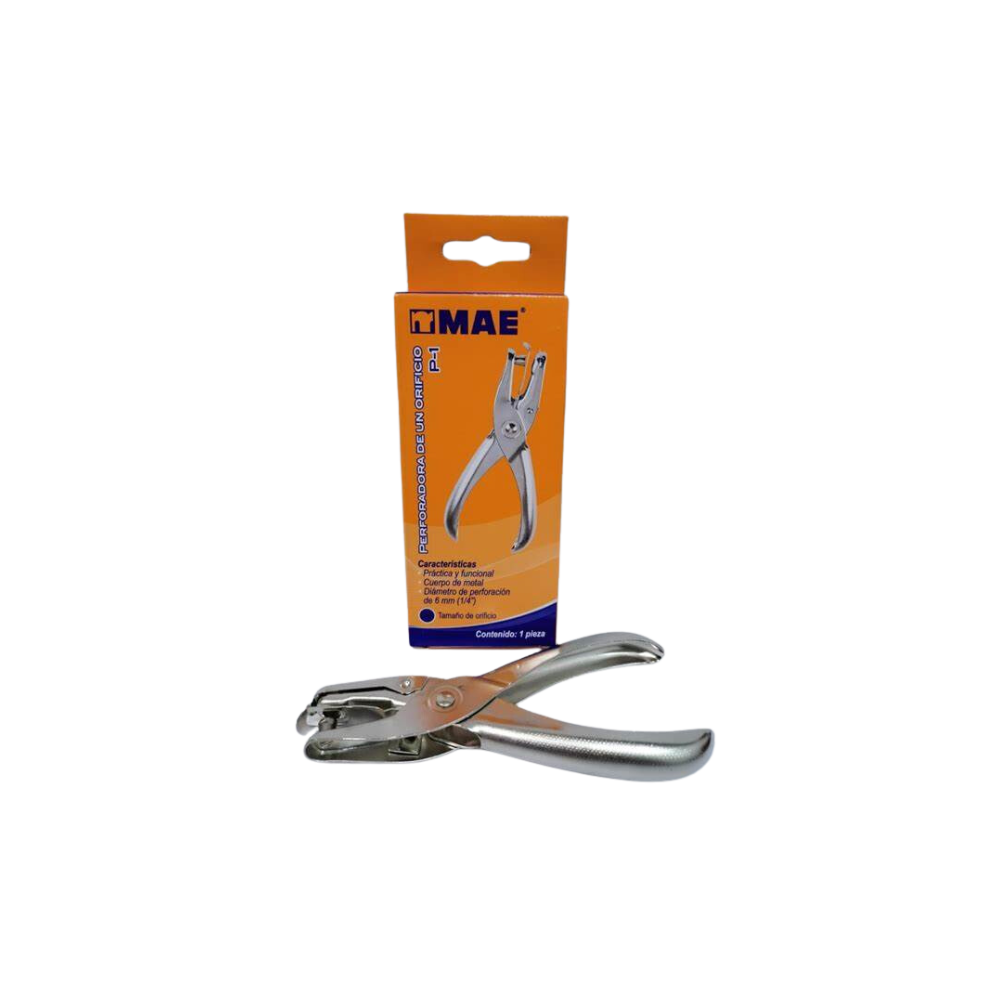 PERFORADORA METAL 1 ORIFICIO PARA 10 HOJAS MAE P-1