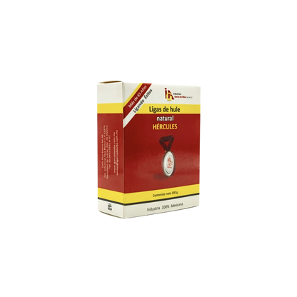 LIGAS DE HULE NATURAL HÉRCULES NO.18 COLOR BEIGE CAJA CON 100GR 750222073007-9