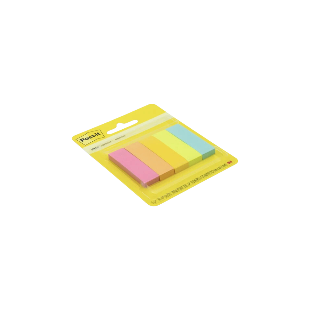 SEÑALADORES DE PAPEL POST-IT COLORES NEÓN 5 COLORES MEDIDAS 12.7X44.4MM PAQUETE CON 250 SEÑALADORES MT900179409