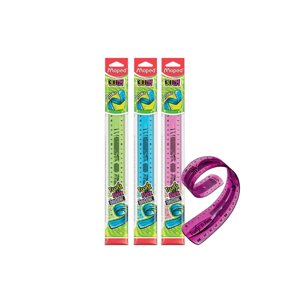 REGLA MAPED DE 30 CM COLORES SURTIDOS DE PLÁSTICO FLEXIBLE 1 PIEZA 3154140279004