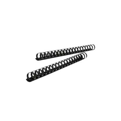 GUSANO DE ARILLOS PLÁSTICO COLOR NEGRO GBC DE 3/4 PULGADA PARA 111 A 140 HOJAS PAQUETE CON 25 PIEZAS M080490