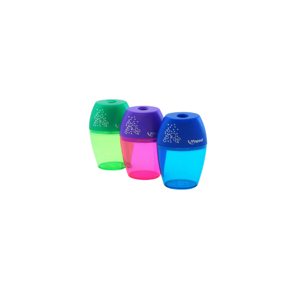 SACAPUNTAS PLÁSTICO MANUAL CON DEPOSITO MAPED BOTE CON 25 PIEZAS 034080