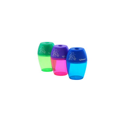SACAPUNTAS PLÁSTICO MANUAL CON DEPOSITO MAPED BOTE CON 25 PIEZAS 034080