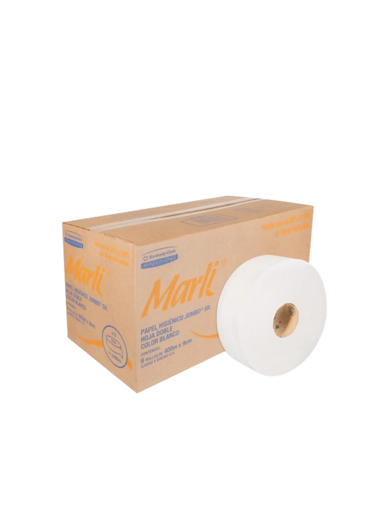 PAPEL HIGIENICO SR MARLI BLANCO DOBLE 400 M X 9 CM 6 PIEZAS CÓDIGO: 90510
