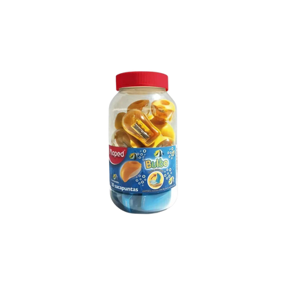 SACAPUNTAS PLÁSTICO MANUAL MAPED CON BULBO BOTE CON 20 PIEZAS 507100ZM