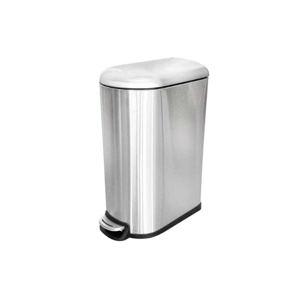 CESTO DE BASURA DE ACERO INOXIDABLE 40 LITROS CON PEDAL SKU 715NE Y 711GR