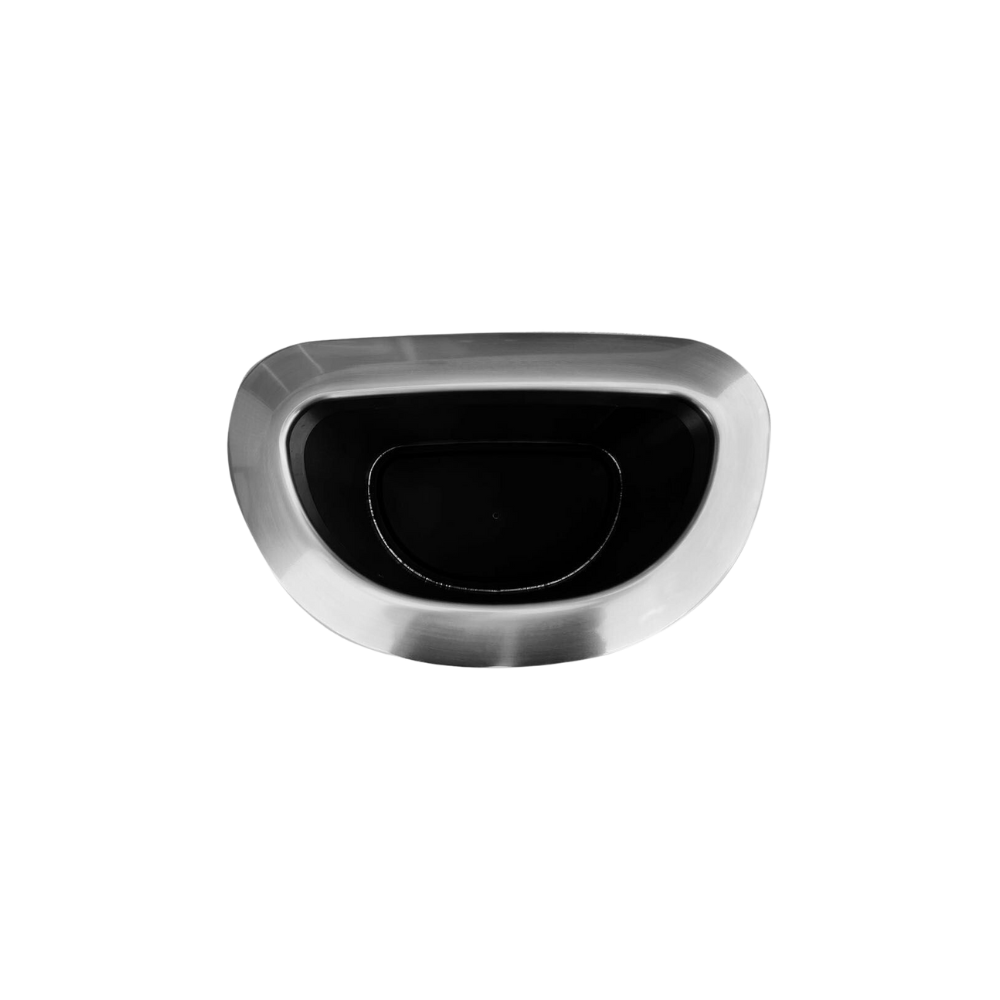CESTO PARA BASURA 68 LITROS ACERO INOXIDABLE MEDIA LUNA SKU 713GR