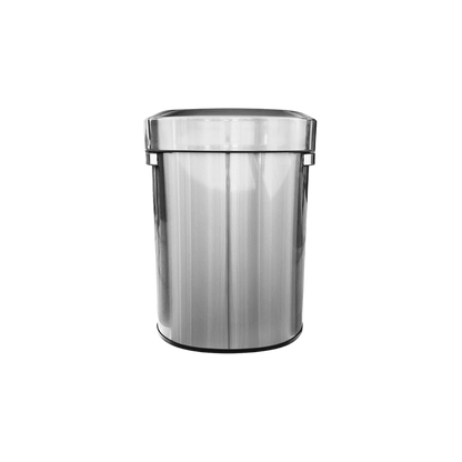 CESTO PARA BASURA 68 LITROS ACERO INOXIDABLE MEDIA LUNA SKU 713GR