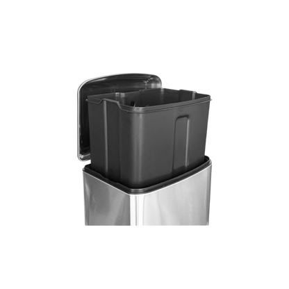 CESTO DE BASURA DE ACERO INOXIDABLE CON PEDAL 30 LITROS SKU 714GR