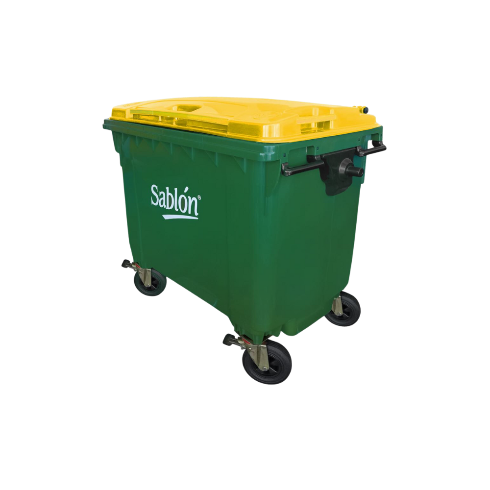 CONTENEDORES PARA BASURA DE 660 LITROS SIN PEDAL CUERPO VERDE Y TAPA EN COLOR DIFERENTE 7523AM