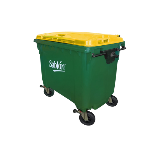 CONTENEDORES PARA BASURA DE 660 LITROS SIN PEDAL CUERPO VERDE Y TAPA EN COLOR DIFERENTE 7523AM