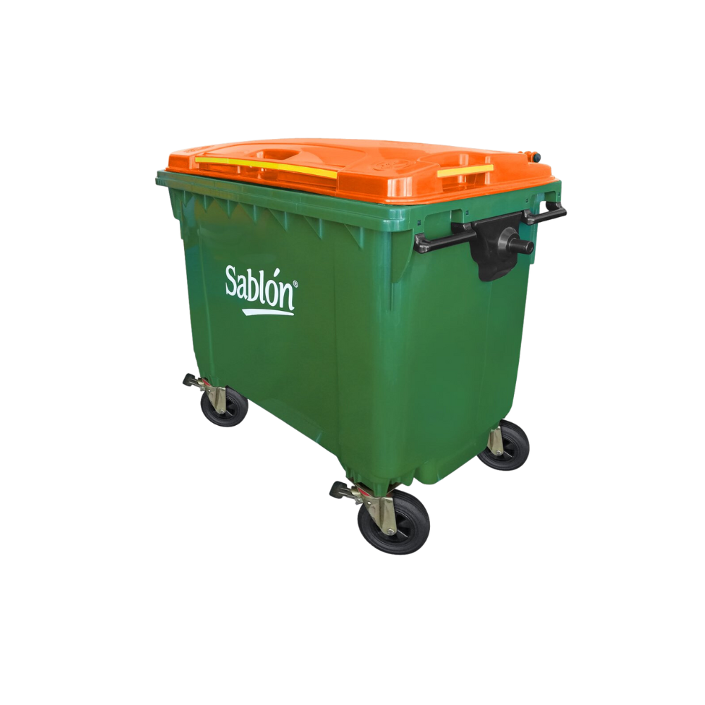CONTENEDORES PARA BASURA DE 660 LITROS SIN PEDAL CUERPO VERDE Y TAPA EN COLOR DIFERENTE 7523AM