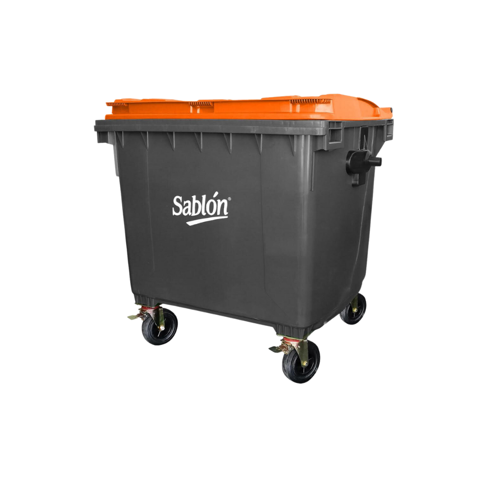 CONTENEDORES PARA BASURA DE 1100 LITROS SIN PEDAL CUERPO GRIS TAPAS DE COLOR 7534GR