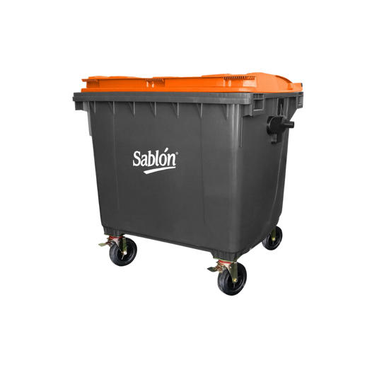 CONTENEDORES PARA BASURA DE 1100 LITROS SIN PEDAL CUERPO GRIS TAPAS DE COLOR 7534GR