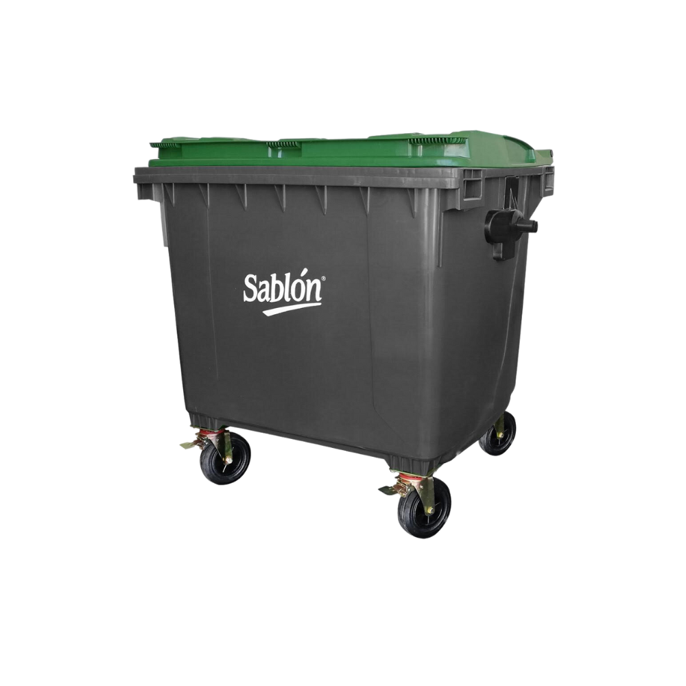 CONTENEDORES PARA BASURA DE 1100 LITROS SIN PEDAL CUERPO GRIS TAPAS DE COLOR 7534GR