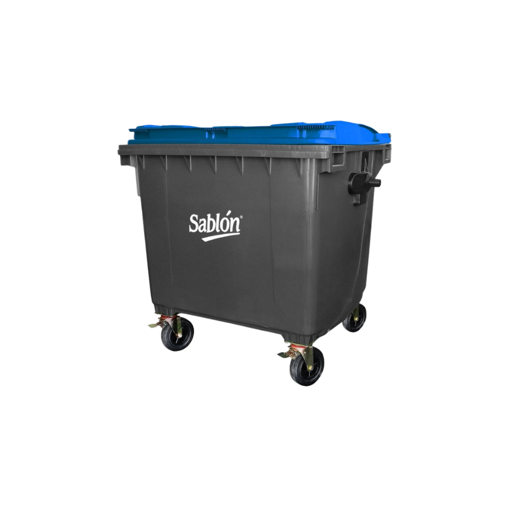 CONTENEDORES PARA BASURA DE 1100 LITROS SIN PEDAL CUERPO GRIS TAPAS DE COLOR 7534GR