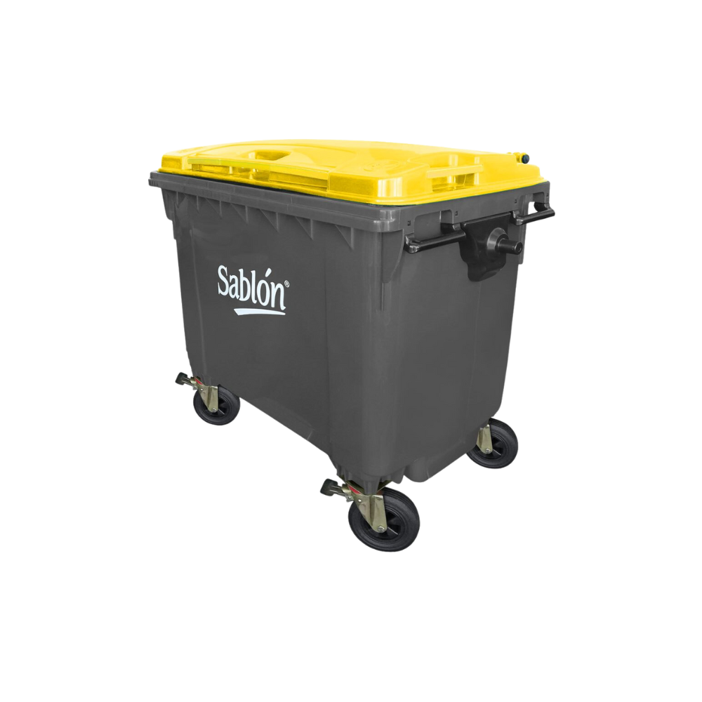 CONTENEDORES PARA BASURA DE 660 LITROS SIN PEDAL CUERPO GRIS Y TAPA EN COLOR DIFERENTE