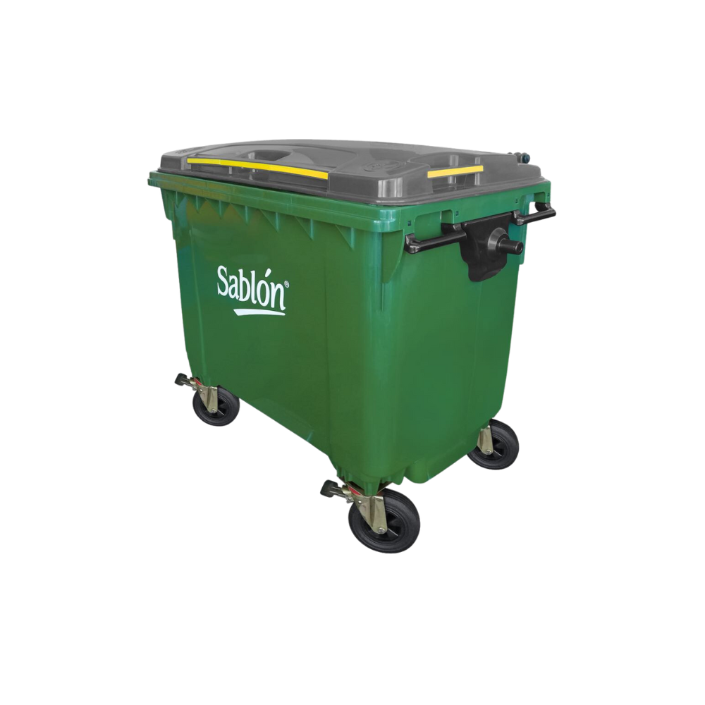 CONTENEDORES PARA BASURA DE 660 LITROS SIN PEDAL CUERPO VERDE Y TAPA EN COLOR DIFERENTE 7523AM