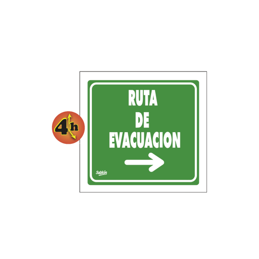 SEÑAL DE EVACUACIÓN MARCA SABLÓN 7833 Y 7834