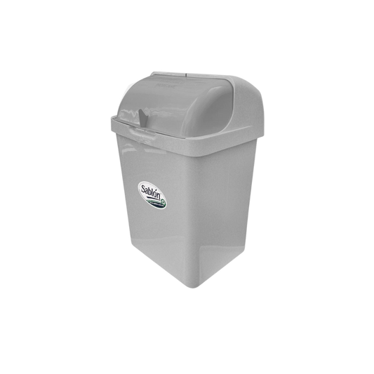 BOTE DE BASURA DE 30 LITROS CON TAPA TIPO CORTINA PARA ORGÁNICOS E INORGÁNICOS 8041IN