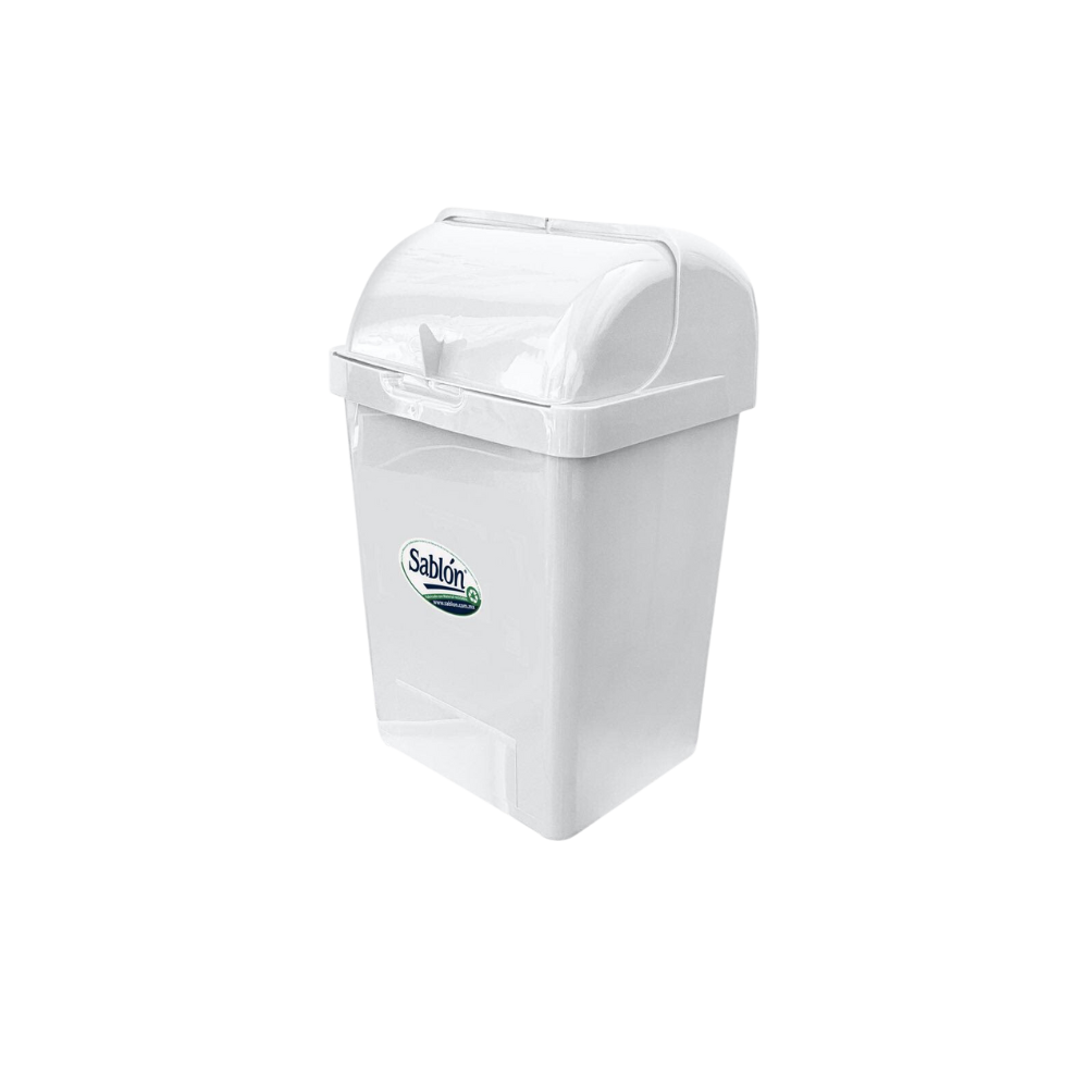 BOTE DE BASURA DE 30 LITROS CON TAPA TIPO CORTINA 8043VD