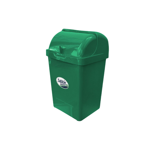 BOTE DE BASURA DE 30 LITROS CON TAPA TIPO CORTINA 8043VD