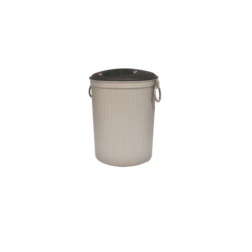 BOTE DE BASURA CON TAPA CIRCULAR 12 LITROS COLOR CAPUCHINO SKU 8089CP