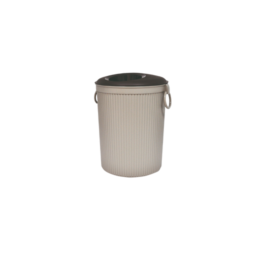 BOTE DE BASURA CON TAPA CIRCULAR 12 LITROS COLOR CAPUCHINO SKU 8089CP