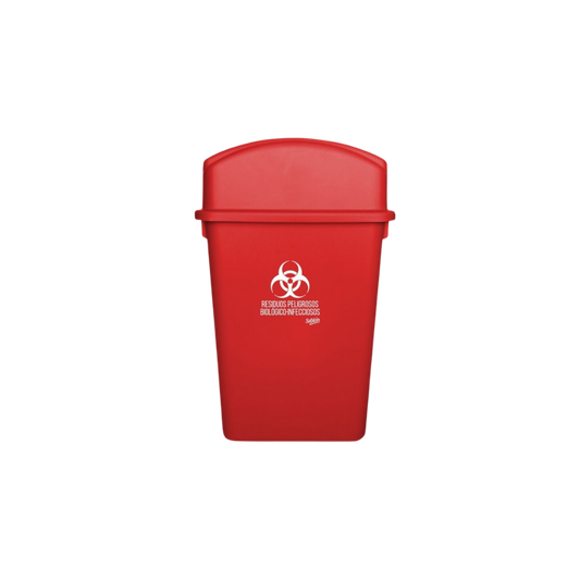BOTE DE BASURA PARA RPBI 65 LITROS TAPA BALANCÍN LATERAL SKU 8109 RPBI