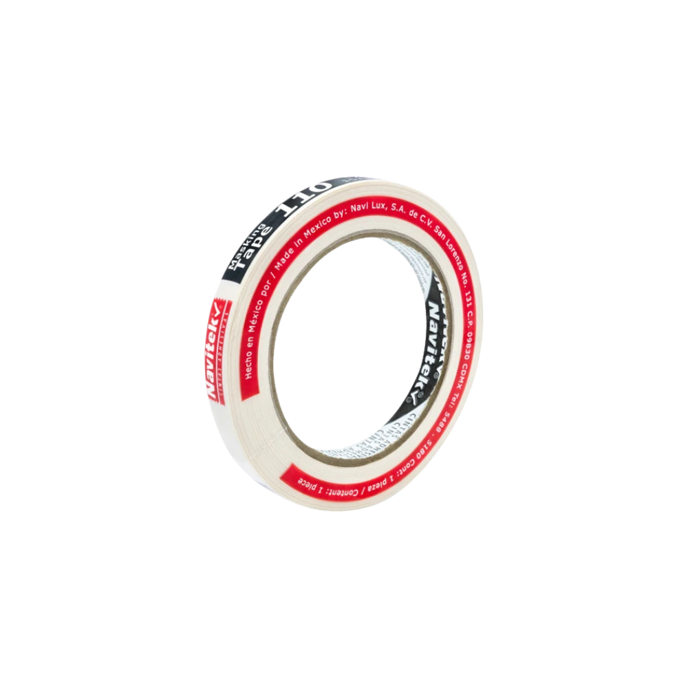 CINTA ADHESIVA MASKING TAPE CREMA NAVITEK 12 MM X 50 M 1 PIEZA 81101205000