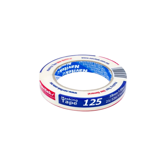 CINTA ADHESIVA MASKING TAPE BLANCA NAVITEK 18 MM X 50 M 1 PZA 81251805000