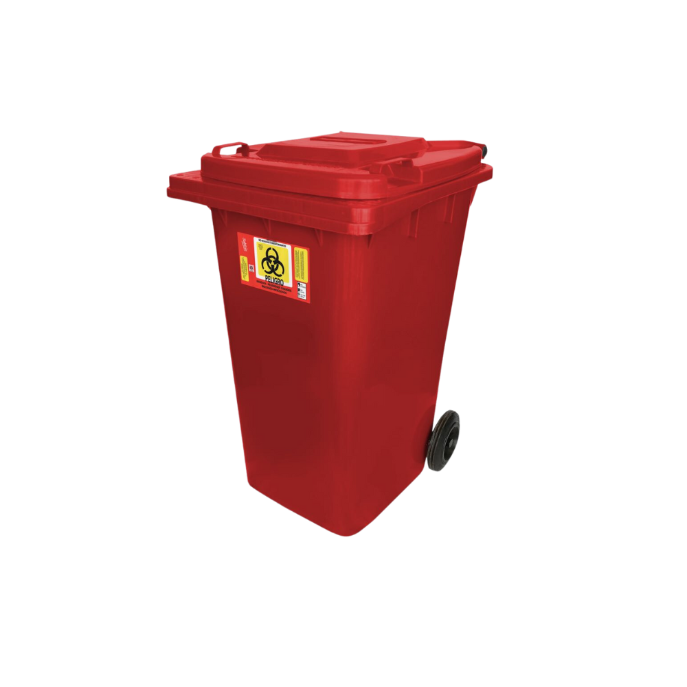 CONTENEDOR PARA BASURA 240 LITROS SIN PEDAL CON INSERTO ORGÁNICO, INORGÁNICO, RPBI. 9317IN