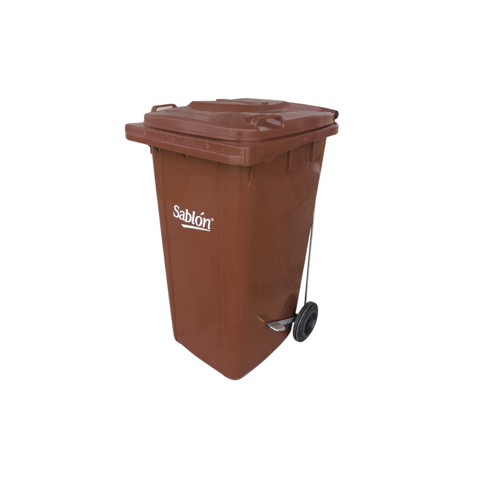 CONTENEDOR DE BASURA 240 L CON PEDAL CUERPO Y TAPA MISMO COLOR