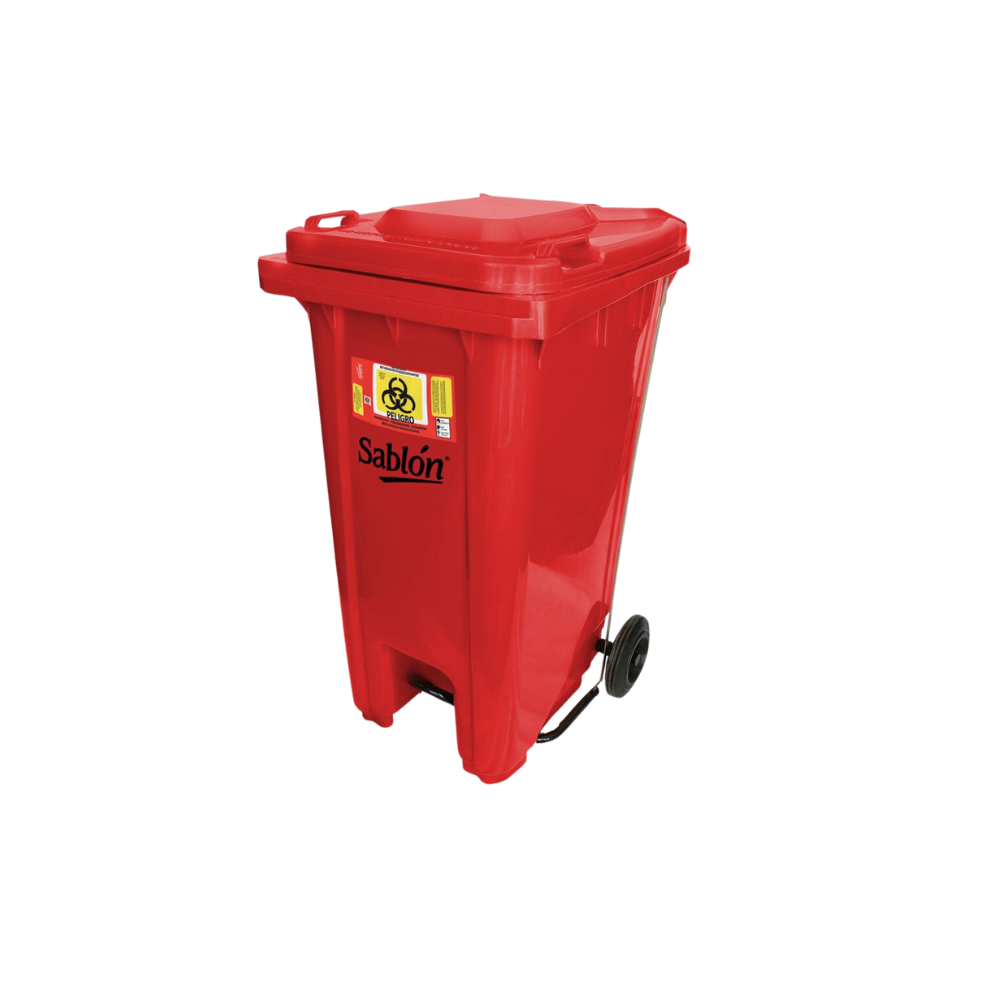 CONTENEDOR DE BASURA 240 L CON PEDAL CON INSERTO ORGÁNICO, INORGÁNICO O RPBI 9546OR