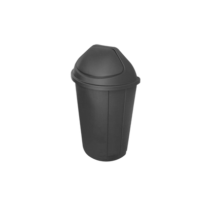 BOTE DE BASURA MEDIA LUNA COLOR NEGRO 80 LITROS 8185NE
