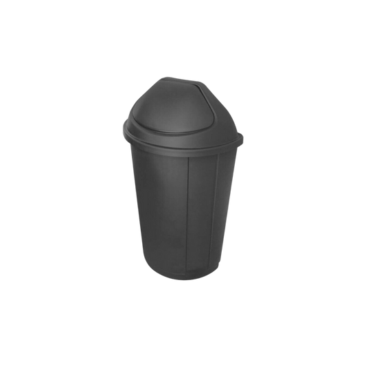 BOTE DE BASURA MEDIA LUNA COLOR NEGRO 80 LITROS 8185NE