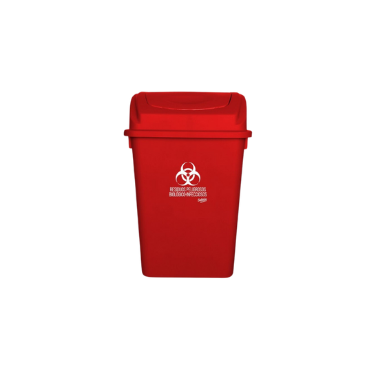 BOTE DE BASURA PARA RPBI 65 LITROS TAPA BALANCÍN FRONTAL SKU 8189 RPBI