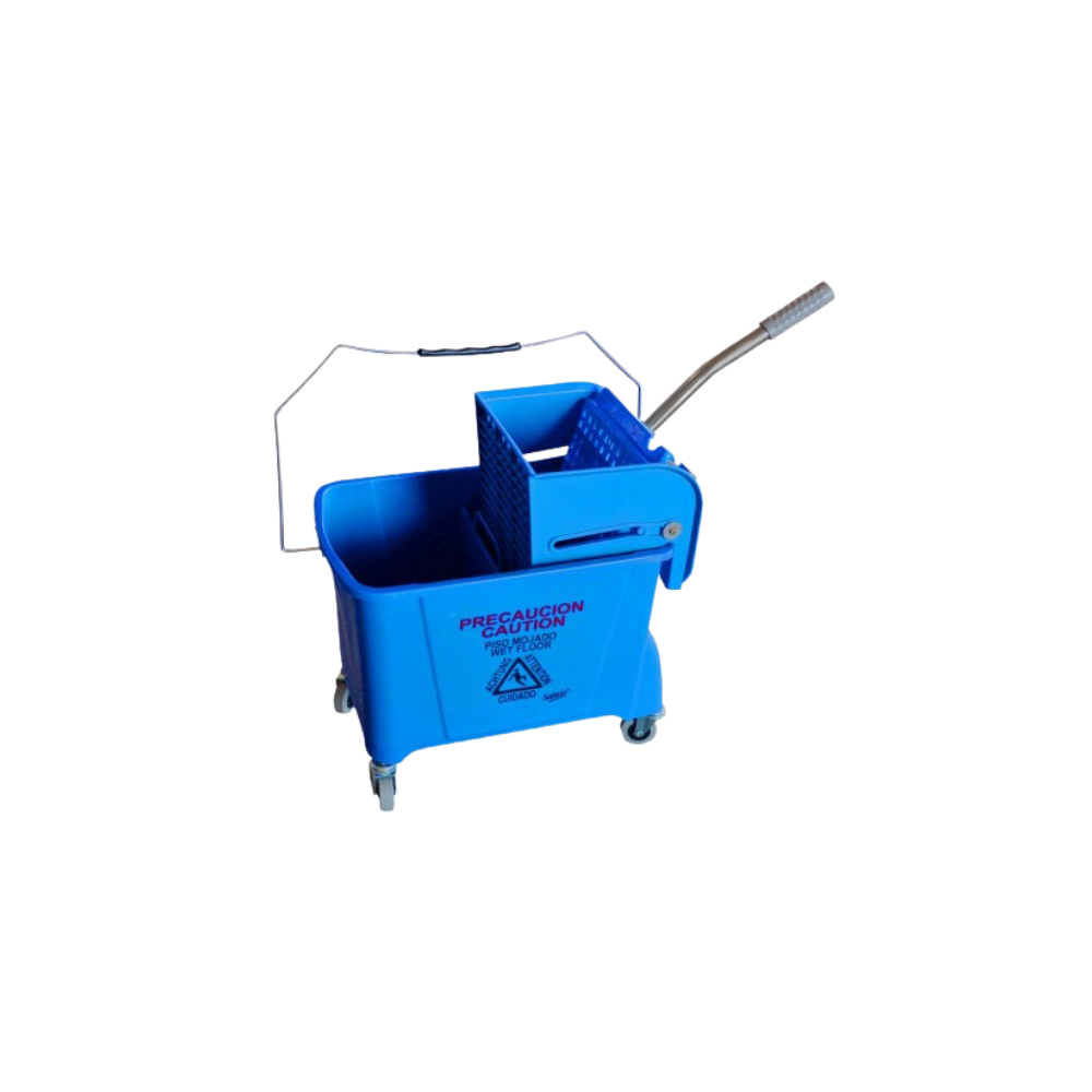 CUBETA 20 LITROS CON EXPRIMIDOR COLOR AZUL SKU 8207AZ