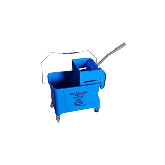 CUBETA 20 LITROS CON EXPRIMIDOR COLOR AZUL SKU 8207AZ