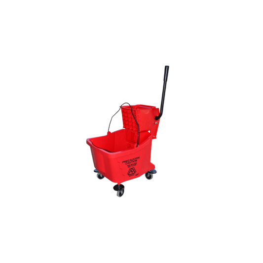 CUBETA 32 LITROS COLOR ROJO CON EXPRIMIDOR SKU 8218RJ